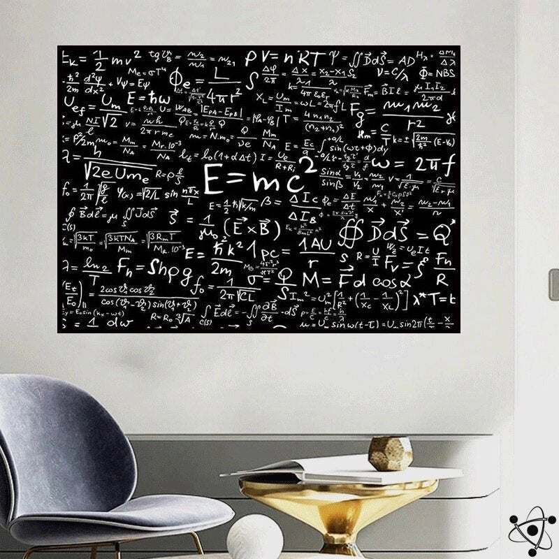 Affiche Équation Mathématique E=Mc² Déco Science