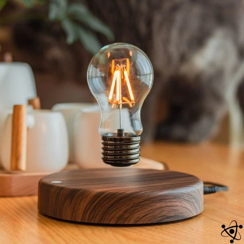 SUSPENDA  Lampe design en bois & métal à suspension magnétique