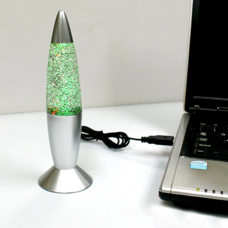 Lampe à lave LED classique USB en forme de fusée - Multicolore