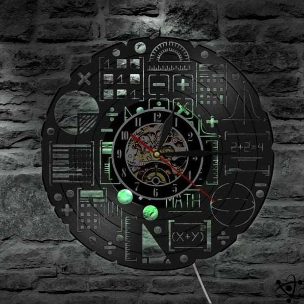 Horloge Murale Originale Équation Mathématique LED Déco Science