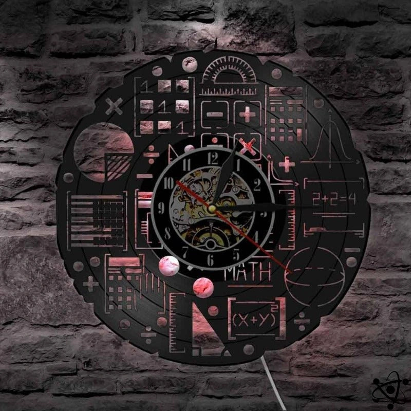 Horloge Murale Originale Équation Mathématique LED Déco Science