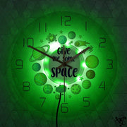 Horloge Murale Originale Espace Néon Déco Science