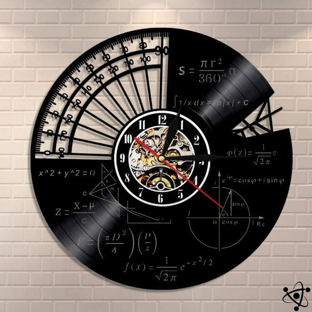 Horloge Murale Originale Formule Géométrique LED Déco Science