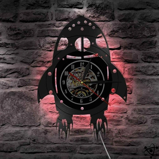Horloge Murale Originale Fusée LED Déco Science