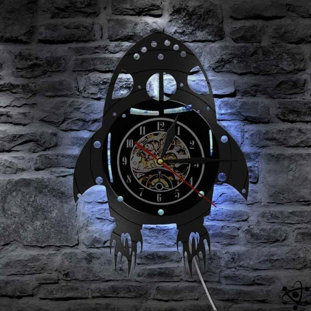 Horloge Murale Originale Fusée LED Déco Science