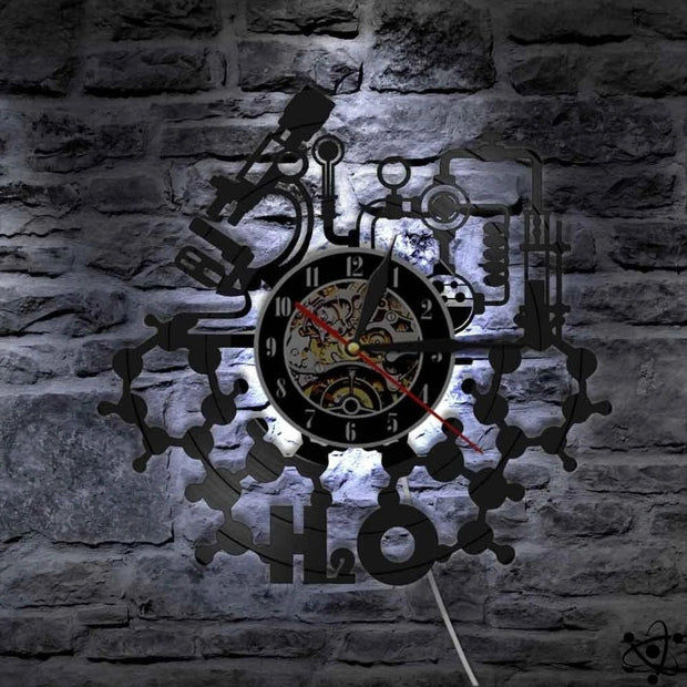 Horloge Murale Originale Laboratoire H2O LED Déco Science