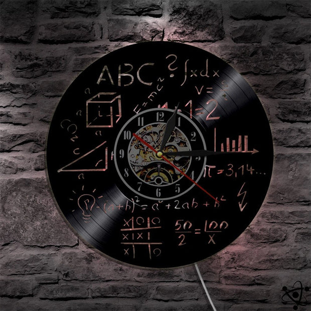 Horloge Murale Originale Mathématique LED Déco Science