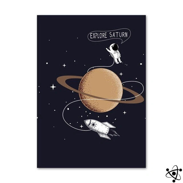 Poster Astronaute - Explore Saturn Déco Science