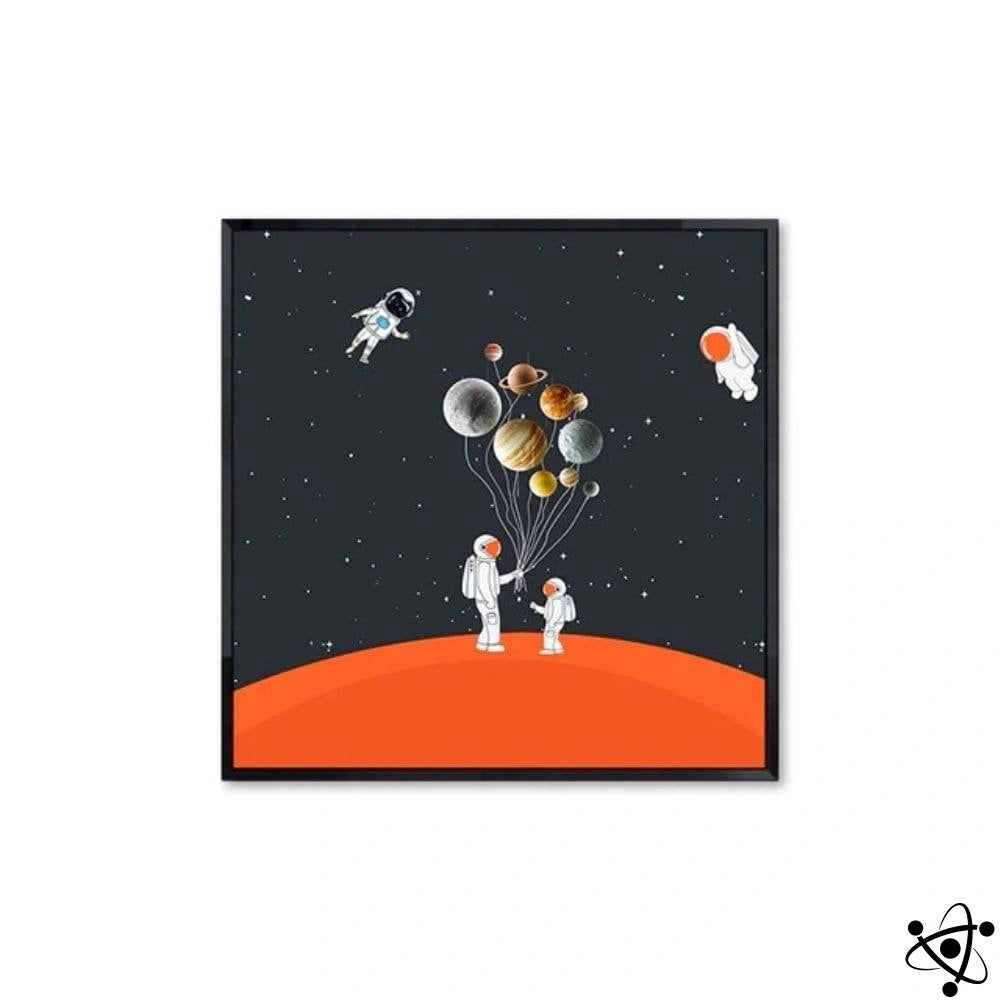 Poster Astronaute Ballons Planètes Déco Science