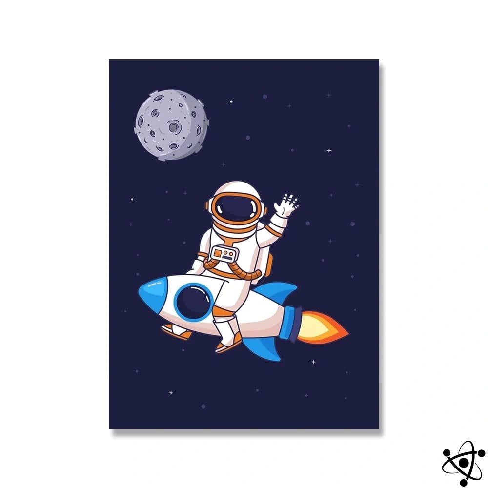 Poster Astronaute Fusée Déco Science