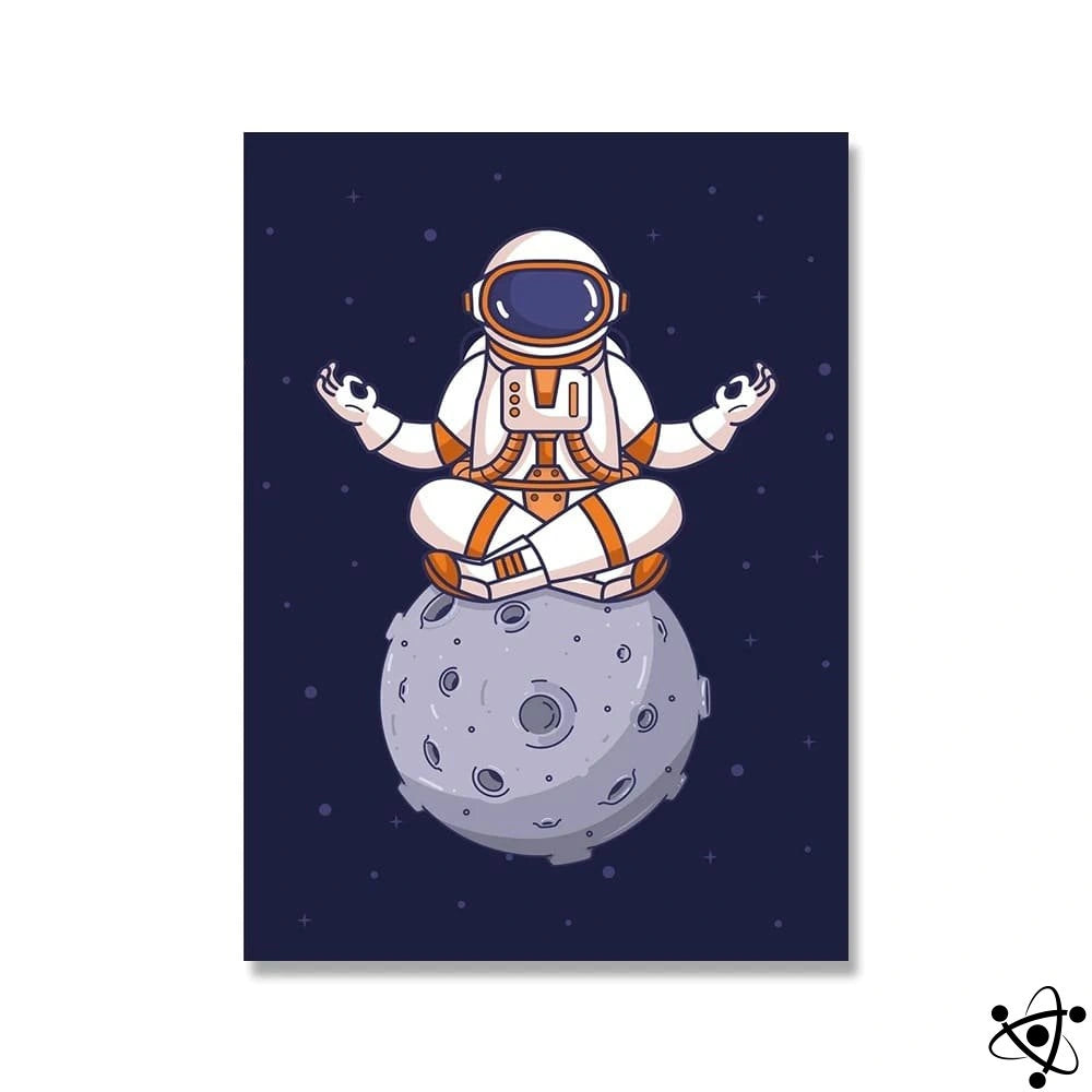 Poster Astronaute en Méditation Déco Science
