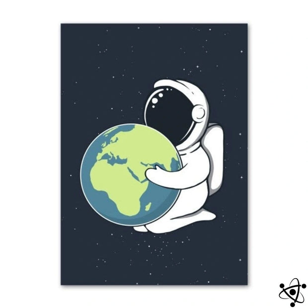 Poster Astronaute tenant la Terre Déco Science
