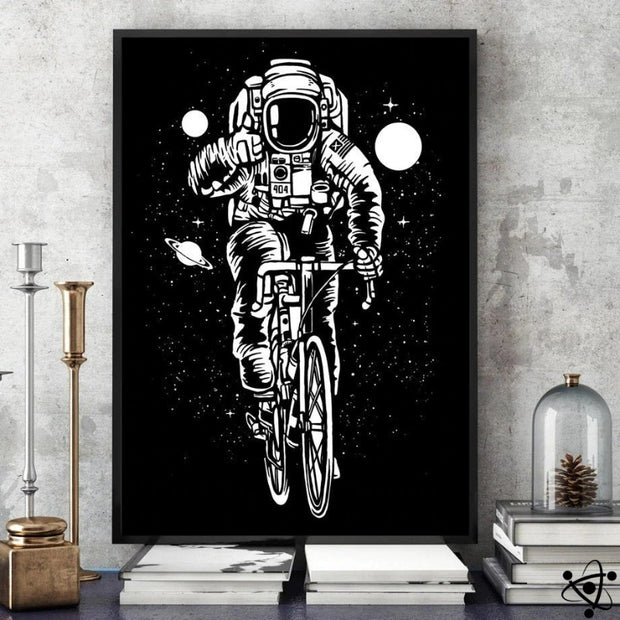 Poster Astronaute une Virée en Vélo Déco Science