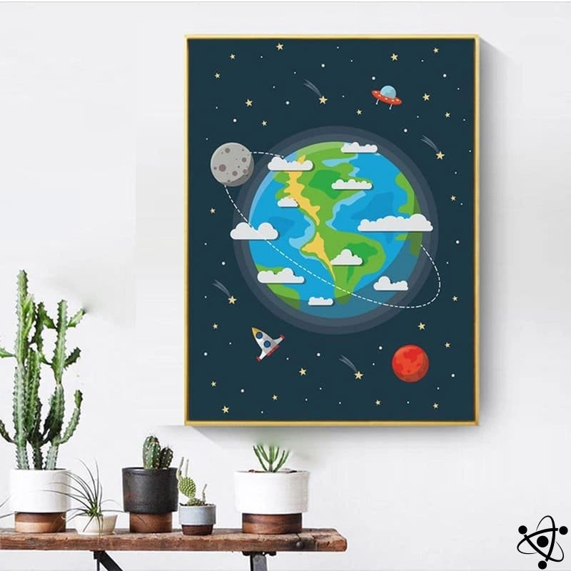 Poster Dessein Planète Terre Déco Science