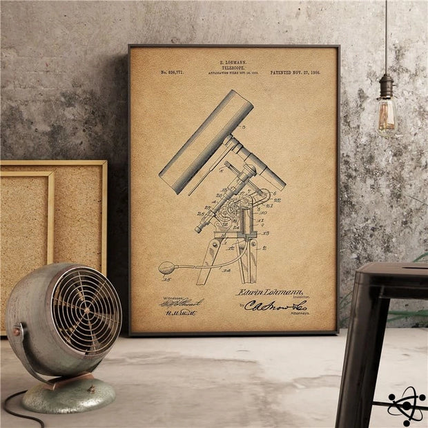 Poster Dessin Scientifique Plans de Télescope Déco Science