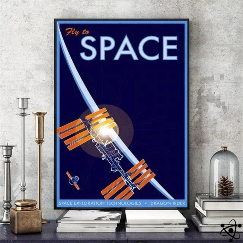 Poster Exploration de l'Espace Vintage Déco Science