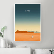 Poster Illustration Planète Mars Déco Science