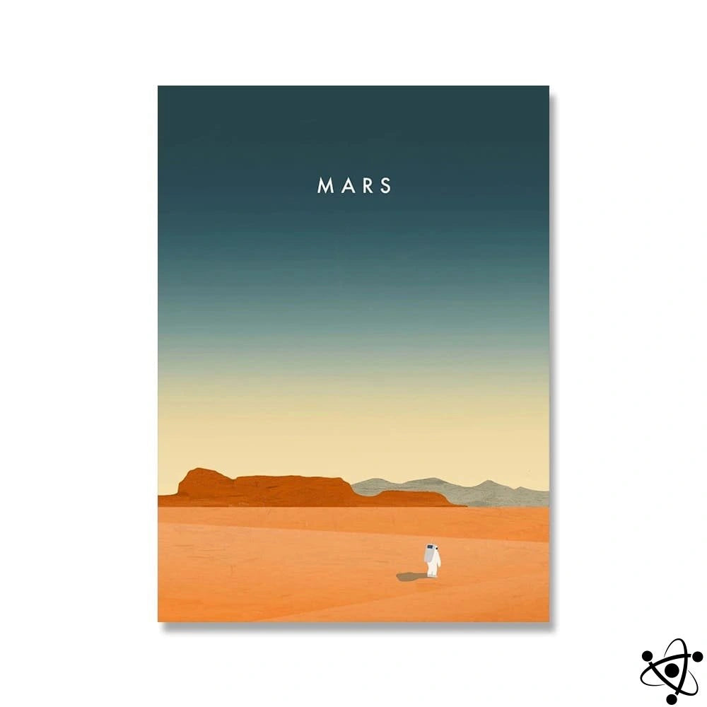 Poster Illustration Planète Mars Déco Science