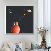 Poster Petits Astronautes Cerf-Volant Déco Science