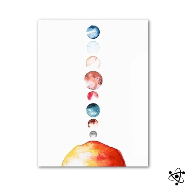 Poster Planètes du Système Solaire en Aquarelle Déco Science