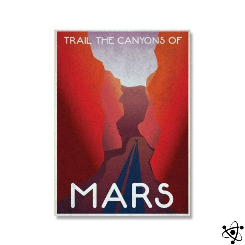Poster Rétro Futuriste Planète Mars Déco Science