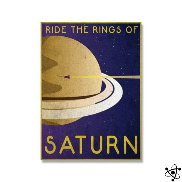 Poster Rétro Planète Saturne Déco Science