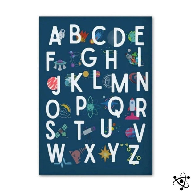 Poster Spatial Lettres de l'Alphabet Déco Science