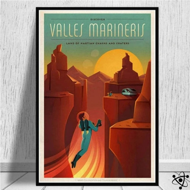 Poster Vintage Vallée de Mars Déco Science