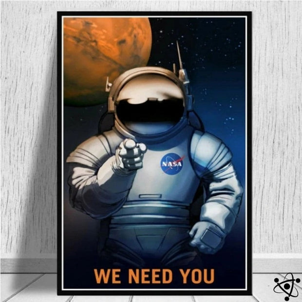 Poster Vintage de Recrutement d'Astronaute Déco Science
