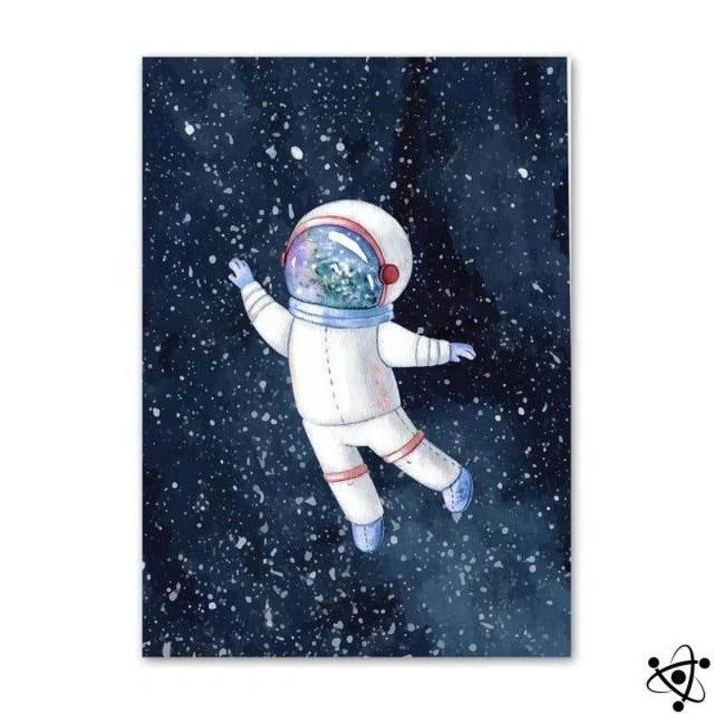 Poster d'Enfant Astronaute dans l'Espace Déco Science