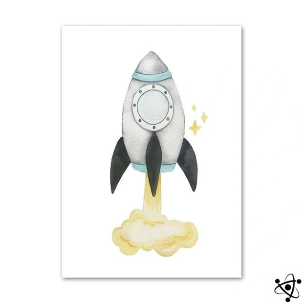 Poster décollage de fusée Déco Science