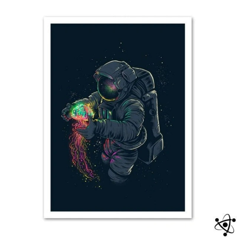 Poster l'Astronaute et la Méduse Déco Science