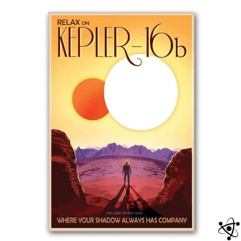 Poster planète vintage Kepler 16b Déco Science