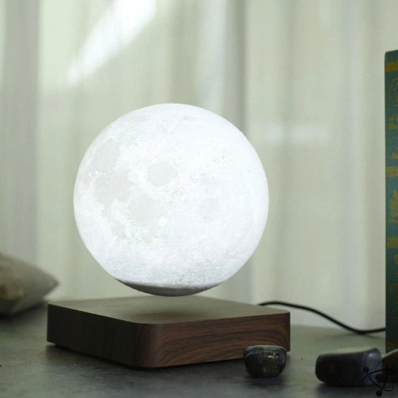 Lampe design contemporain « Lune » blanche