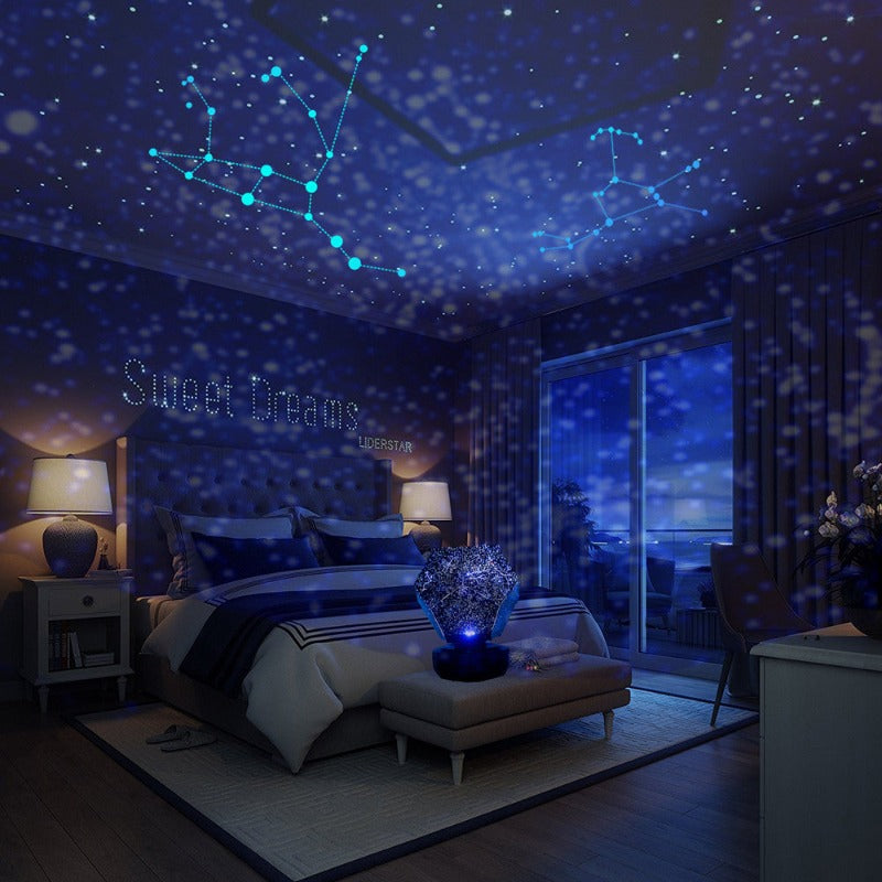 FLITI Aurora Galaxy Projecteur, Projecteur D'étoiles avec Haut-parleur de  Musique, Projecteur de Veilleuse avec Lune, Projecteur de Lumière Boréale  pour Chambre à Coucher, Salle de Jeux, Plafond : : Luminaires et  Éclairage