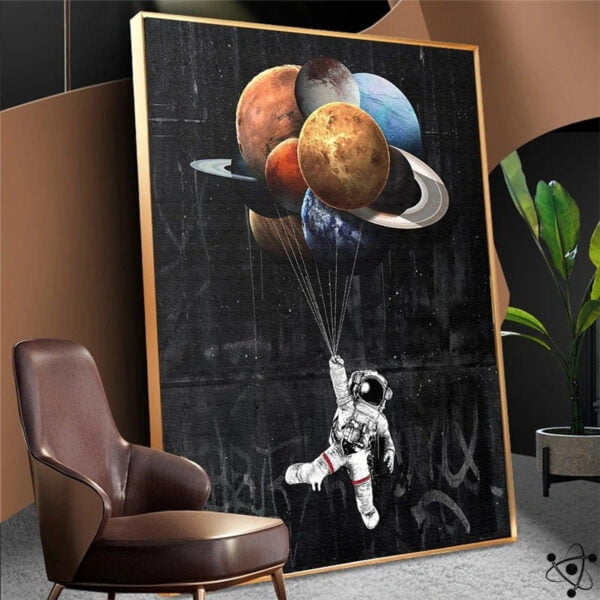 Affiche Espace Astronaute Planètes Déco Science