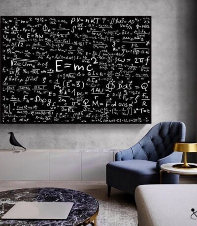 Affiche Équation Mathématique E=Mc² Déco Science