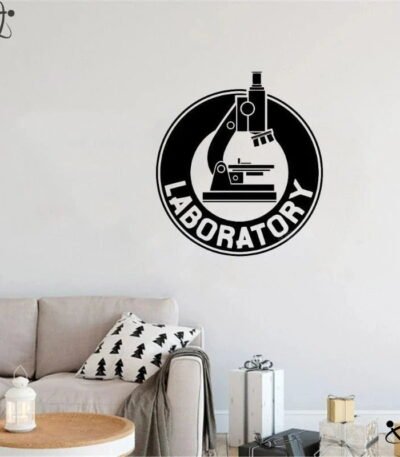 Autocollant Mural "Microscope de laboratoire" Déco Science