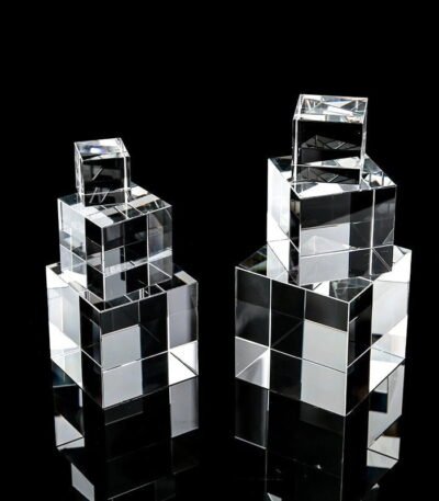 Large Optical Glass Cube Prism Science Decor