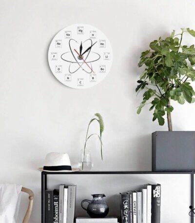 Horloge Murale Originale Élément Périodique Déco Science