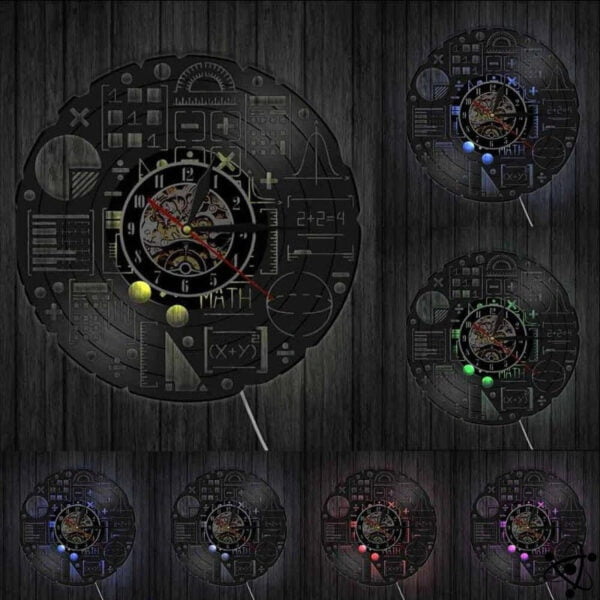 Horloge Murale Originale Équation Mathématique LED Déco Science