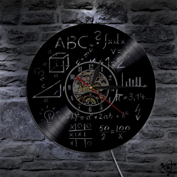 Horloge Murale Originale Mathématique LED Déco Science