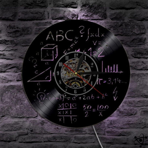 Horloge Murale Originale Mathématique LED Déco Science