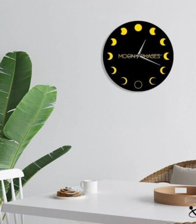 Horloge Murale Originale Phase Lunaire Déco Science