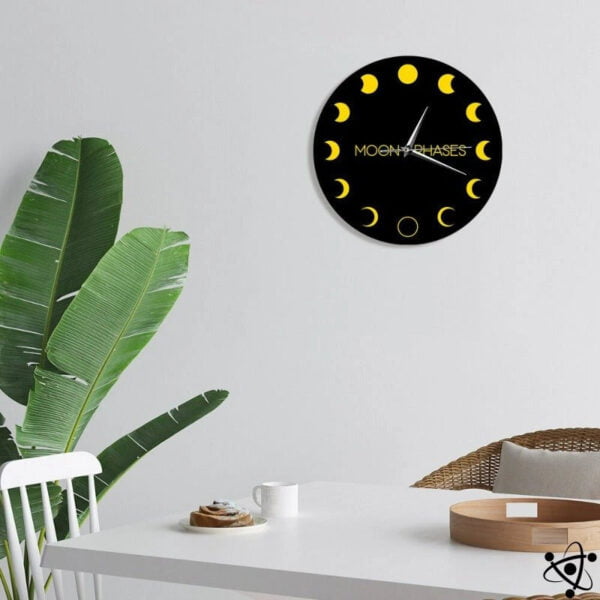 Horloge Murale Originale Phase Lunaire Déco Science