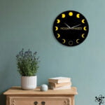 Horloge Murale Originale Phase Lunaire Déco Science