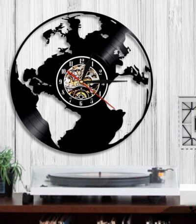 Horloge Murale Originale Terre LED Déco Science