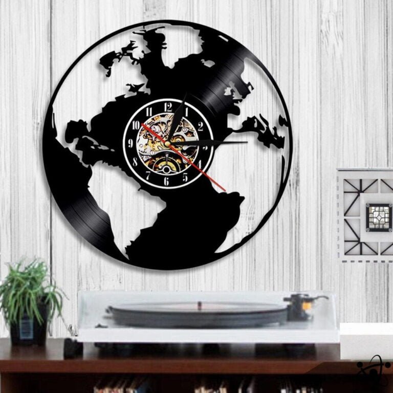 Horloge Murale Originale Terre LED Déco Science