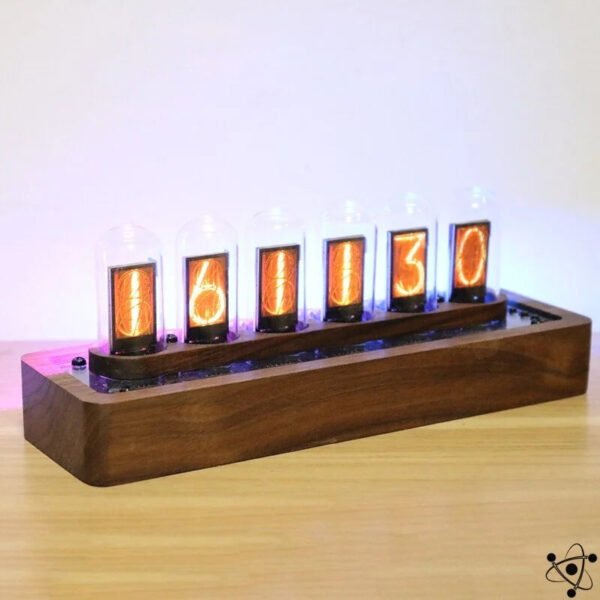 Horloge Nixie Tube IPS & Noyer Déco Science