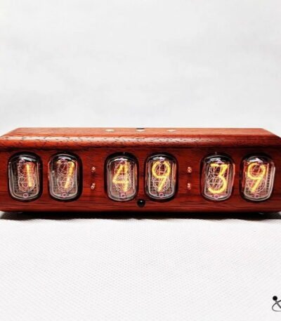 Horloge Nixie en Noyer Bluetooth Déco Science